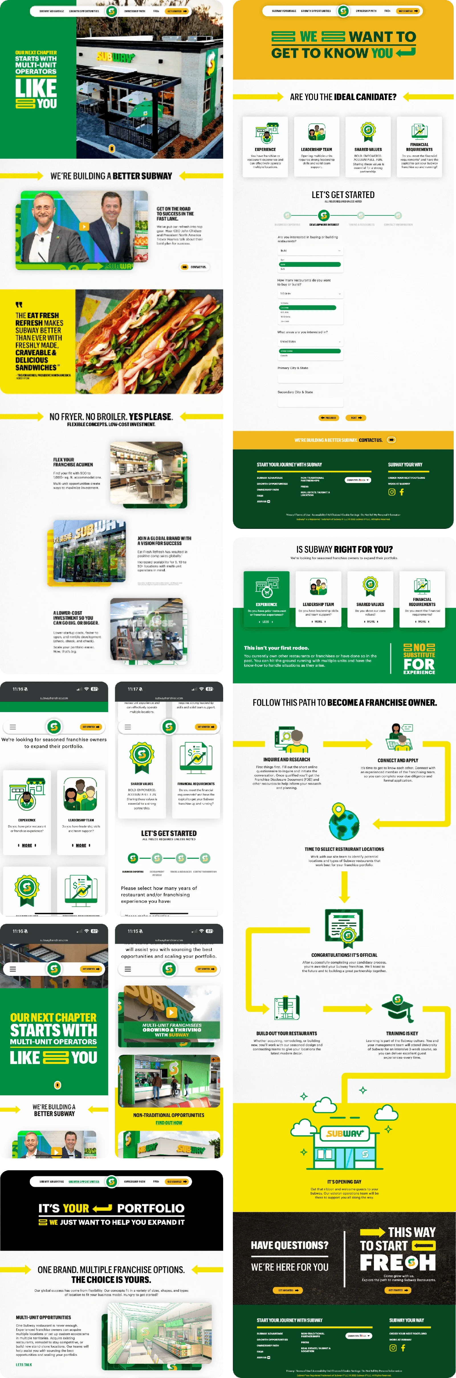 Subway Franchise — design board 2